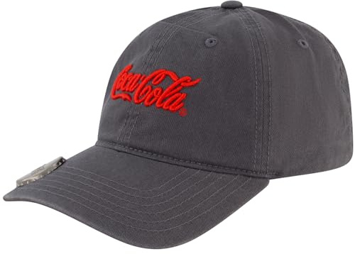 Concept One Unisex vuxen Coca Cola Dad hatt, logotyp bomull justerbar böjd brätte basebollkeps, grå, en storlek, GRÅ, En Storlek