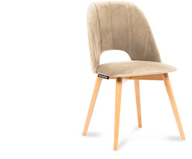 Konsimo Tino Esszimmerstühle – Modern Holzstuhl 86x48x44cm – Küchenstühle - Stuhl Esszimmer, Küche, Wohnzimmer - Universal Esstisch Stühle mit Weicher Polsterung - Beige