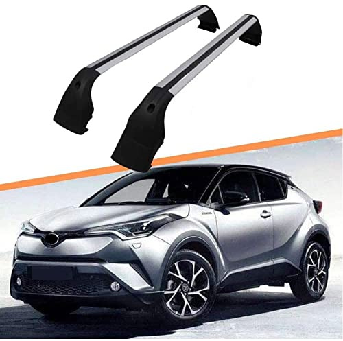 HIPATU 2 Piezas Aluminio Barras de Techo para Toyota CHR 2017-2021, Coche Bacas Barra Transversal Portaequipajes para Viaje Carga Transporte Accesorios
