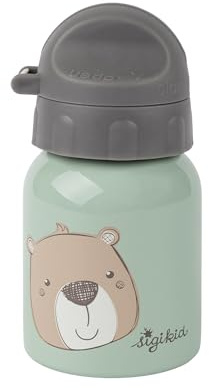 SIGIKID 25377 Edelstahl Trinkflasche Bär 250ml empfohlen für Kinder ab 1 Jahr, robust, auslaufsicher, bruchfest