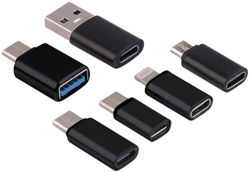 Callstel Kupplung: 6-teiliges USB-Adapter-Set, OTG-USB, Lightning, 60 Watt PD (Adapter Datenübertragung, C auf A 3.0 OTG, Hub)
