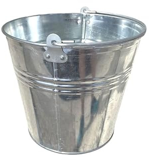 Dekoeimer Zinkeimer Metalleimer Blecheimer Gartendeko, Pflanzeimer, verzinkt Wassereimer, zum Bepflanzen oder Transportieren, Eiskübel Sektkühler (7 Liter)