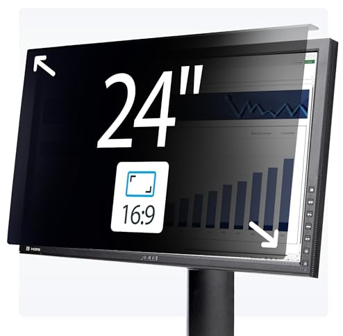 StarTech 24 Zoll 16:9 Monitor Blickschutzfilter, Haengefilter aus Acryl | Sichtschutzfolie, Displayschutz, Microlouver, 60 Grad Sichtwinkel, Aufhaengung, Augenschutz, IT-Profi