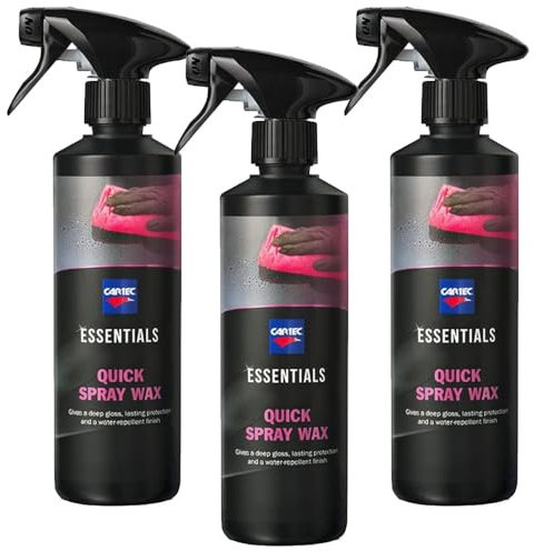 Cartec Cera Liquida per Auto Metallizzate, Opache, Perlate e Pastello Essentials Quick Spray Wax - 500ML - KIT PROMOZIONE 3 PEZZI