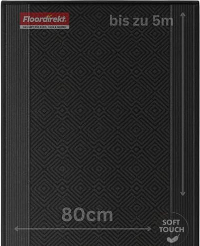 KARAT Tapis de Couloir Anthracite - 80 x 200 cm - Design Moderne à Losanges - Pour Cuisine, Couloir et Salon (Olymp)