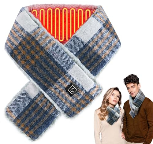 Acemall Sciarpa Riscaldata USB Sciarpa Riscaldante Elettrica per Donne e Uomini, Riscaldamento Veloce Scaldacollo Riscaldato Scaldacollo con Power Bank da 5000 mAh per Uomo dDonna Inverno Freddo