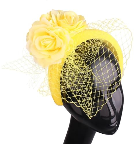 CAZSTYK Vintage Fascinator Stirnband Exquisite Rose für Party Hochzeit Kostüm Pillbox Hut Dame Kopfbedeckung für Beerdigung/Hochzeit