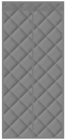 Isolierter magnetischer Türvorhang für Klimaanlage, Heizung, Raum/Küche, Schneesturm, wasserdicht, Baumwolle, doppelt gefaltete Tür, einfache Installation, Grau, 85 x 205 cm