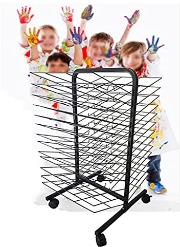 Mobiler Kunst-Trockenständer, Kinder-Trockenständer zum Malen, sehr gut geeignet für Künstler-Leinwandtafeln, Papier, Drucke, Trockenständer fürs Arbeitszimmer (Größe: 26 Lagen doppelseitig) (26