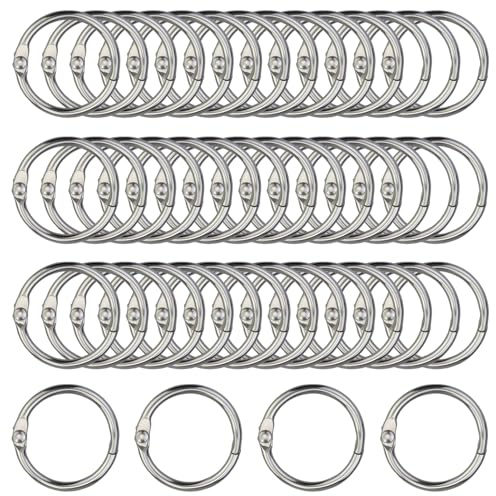 Buchringe, 88 Stück Buchring Buchbinderinge Ringbinder, 25mm Binder Ringe Loseblatt Verbinder Metall Bücher Ringe Heftringe für Schlüsselringe, Scrapbook, Album, Memo-Ablage