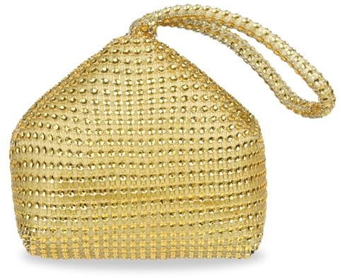 Ladies Rhinestone Handbag Gold Evening Clutch, Women Shoulder Bag Evening Prom Handbag Sparkly Crystal Bag Diamante Crossbody Bag for Wedding Bridal Banquet Holiday Night Out Daily Life