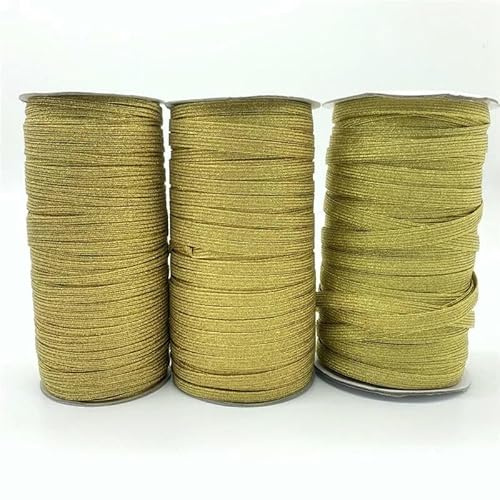 5 mètres/lot 3,0 mm 6 mm 10 mm or/argent haute élasticité couture bande élastique bande de caoutchouc ceinture corde extensible ruban élastique-or-10MM 5 mètres