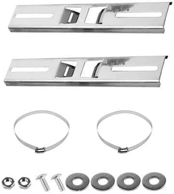Kit de montage de poteau de 25 cm en acier inoxydable avec pince réglable de 200 mm pour boîte de jonction étanche extérieure (2 pièces)