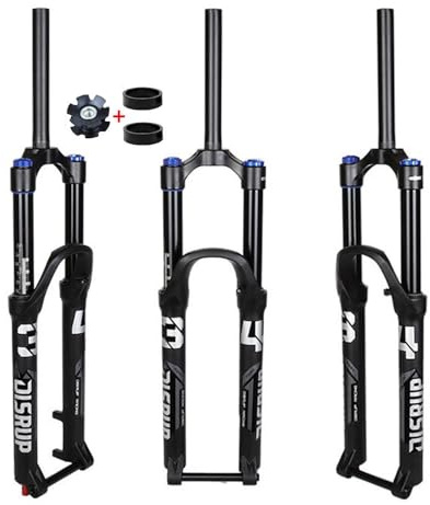 Fourche VTT À Air 26 27,5 29 Fourche À Suspension De Montagne Voyage 160mm 1-1/8 VTT Fourche Avant À Droites/conique Frein À Disque Axe Traversant 15*110mm Réglage Du Rebond(Black-Straight,27.5)