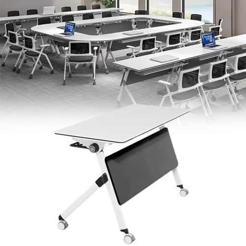 Baodiale Klappbarer Konferenztisch, Moderne klappbare Besprechungstische, Mobile Flip-Top-Schulungstische mit Rädern für Seminar-Boardroom-Büro-Klassenzimmer