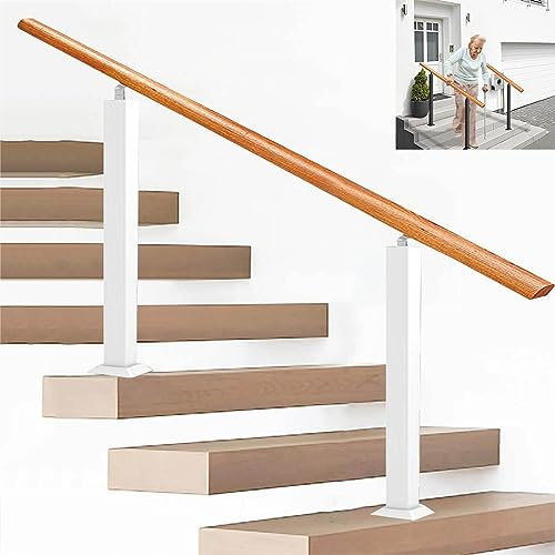 Regolabile 0-50° Classic ils per interni ed esterni gradini - Perfetto per 2-3 gradini portico in cemento, colore bianco, dimensioni H-95cm L-150cm, supporto sicuro ed elegante