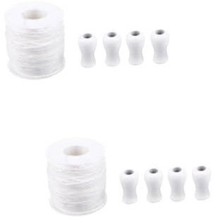 OUNONA 2 Pezzi Cordone per Tende veneziane Sollevare Corda di Corda Bianca Bianco Alluminio Pendente Cavo Paralume Intrecciato Corda ombreggiante cieca bambù
