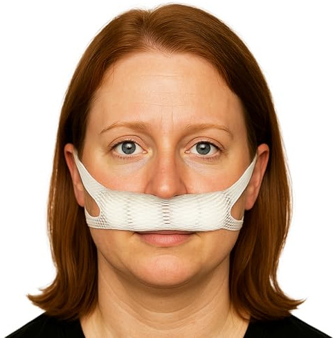 20 soportes para apósitos nasales – Vendaje elástico externo de malla para heridas, retenedores de embalaje nasal con núcleo de algodón, suministros de apoyo postoperatorio (blanco-B)