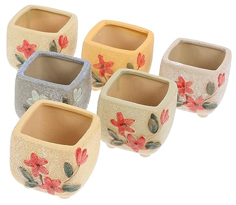 ifundom 6 Piezas Maceta para Plántulas de Corte de Maceta de Cerámica Encantadora Elegante Hogar Decorativa para Suculentas Jardín Color Aleatorio