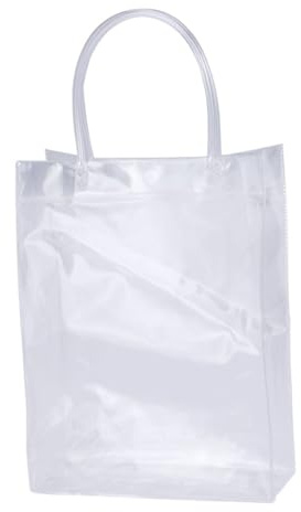 OATIPHO Transparente Klarsichttüte Aus Kunststoff-pvc Papiertüte Und Geschenktüte Für Einfache Aufbewahrung Henkeltasche Mit Quadratischem Boden Für Stabiles Stehen Vielseitig