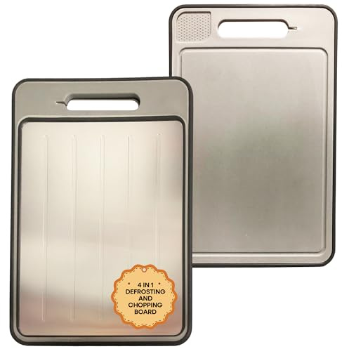 Chopping Board, Chopping Board for Kitchens with Non-Slip Feet and Deep Drip Juice Groove, Easy Grip Handle, BPA Free, Dishwasher Safe Cutting Board (Beige)