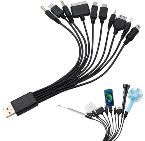 Cable for Old Samsung Charger,10 in 1 Multiple Charger Cable,Universal Chargers with Multiple Heads Cables,Universal Phone Chargers,USB Charging Cables Compatible With Huawei And Sony USB Charging