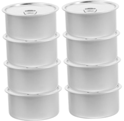 BESTOYARD 10 Pcs Empty Tea Tin Canisters with Easy-open Lids 180ml Aluminium Food Storage Containers Lightweight Sealed Cans Suitable for Outdoor Activities and Travel