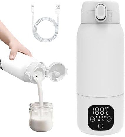 Tragbarer Flaschenwärmer Baby, Afenau 500ml Flaschenwärmer Baby Unterwegs, Schnelle Erwärmung, 24h Konstante Temperatur Babyflaschen Wärmer für Muttermilch, Milch, Wasser