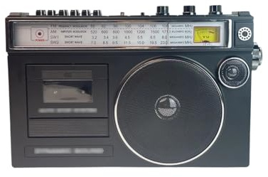 Cassette RéTro Style AnnéEs 80 avec Radio Am/Fm,Lecteur Cassette Boombox Retro,Enregistreur de Bande RéTro,Fonction de Transcription,Appareil Intelligent Connectable,pour la Maison,Square (Color:noir)