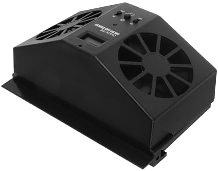 KONTONTY Solar Powered Car Exhaust Fan with Dual Vents Efficient Ventilation and Smoke Removal Easy Installation for Vehicles Cooling Air Circulation Accessory for Car Interior