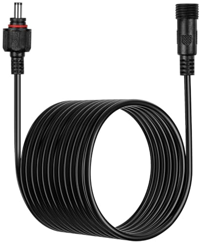 Housoutil 5m DC Power Extension Cable, Weatherproof Wire Connector Extender for 12V / 24V CCTV Security Camera, Solar Water Pump Lead, Outdoor Garden Pond Fountain Light Cord, DC Extension Cable