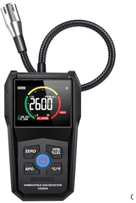 Détecteur de gaz, Analyseur de gaz à écran Couleur, détecteur Fuite Combustible, Compteur, détection pétrole, Alarme sonore, PPM, analyseur d'air, testeur pour Le Travail et la Maison(CGD02A)