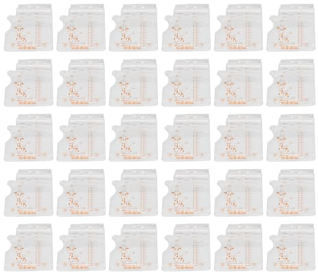 CFTGIW 30 Bolsas de Almacenamiento de Leche Materna de 250 Ml con Cremallera Doble Sellada, Bolsas de Almacenamiento de Leche con Aberturas para Verter y Garantizar que Sean Fáciles de Usar para de