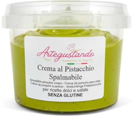 Artegustando-Crema Spalmabile al Pistacchio 8% – 500g/1kg | Senza Glutine | Ideale per Dolci, Gelato e Farciture | Prodotto Italiano (500g)