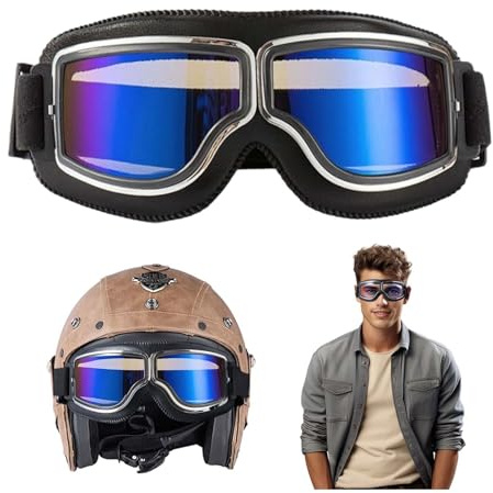ZHYUAN Mountainbike Brille,Gafasdeciclismoretro,Gafasdemotoparahombre,Lentesdeproteccionparamoto,Gafas de moto,Gafas de motocross,Gafas de moto a prueba de viento,Gafas de casco