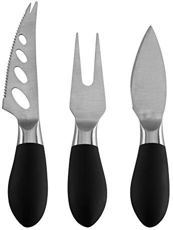 ASA Fromage Set Coltelli da Formaggio, 100% in Acciaio Inox, Argento, 3 Pezzi,