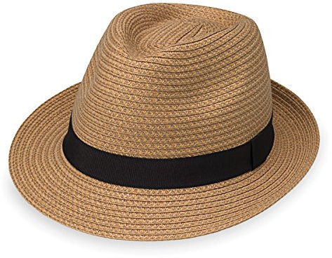Wallaroo Hat Company – Men's Justin Trilby Fedora – Short Brim, Packable Design and Adjustable Sizing – Classic and Stylish Sun-Smart Hat for Casual Outings and Everyday Wear (Medium/Large, Natural)
