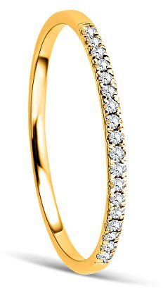 OROVI Ring Damen Ewigkeitsring Gelbgold 9 Karat / 375 Gold Diamant Brillianten 0,08 ct