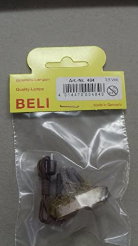 BELI-BECO 484 Lagerfeuer - Feuerstelle für Krippe mit Beleuchtung - Krippenbeleuchtung - rote Glühlampe E 5,5-4,5 V - 0,2A (28 mm)