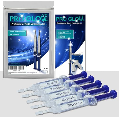 Pro Glow® 5X Gel Tubes – Teeth Whitening Refill Kit (15ml) | Professional Dental Strength | Enamel Safe Home Use
