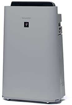 SHARP UA-HD50E-L Luftreiniger (mit Befeuchtungsfunktion, Verbesserung der Luftqualität, Ideal für Allergiker, drei Stufen Filtersystem, HEPA-Filter, Räume bis zu 38 m²) hellgrau