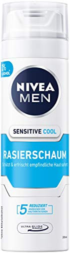 NIVEA MEN Sensitive Cool Rasierschaum im 6er Pack (6 x 200 ml), Rasierschaum für eine glatte und sanfte Rasur, erfrischender Rasierschaum für Herren