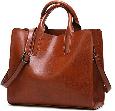 Coolives Damen Shopper Tasche aus PU-Leder mit Schulterriemen Schultertasche Umhängetasche Quadrat Handtasche für Frauen EINWEG