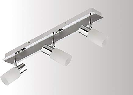 Trango 3-flammig 2007-38 Deckenleuchte in Chrom-Optik & ALU gebürstet *GRACE* inkl. 3x G9 LED Leuchtmittel 3.000K warmweiß Badleuchte, Flurleuchte, Küchenleuchte, Deckenlampe mit schwenkbar Spots