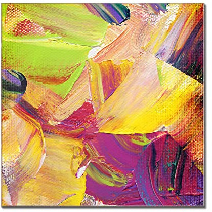 banjado® Glas Magnettafel mit 4 Magneten - Magnetwand 80x80cm Motiv Farbe auf Leinwand - Memoboard/Pinnwand magnetisch, beschreibbar, perfekt für die Küche - Magnetboard auch als Wandbild/Wandtafel