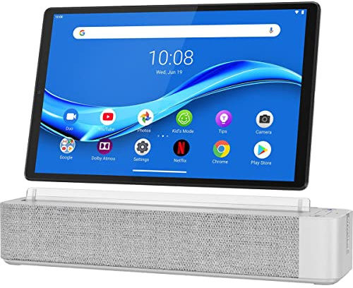 Lenovo Smart Tab M10 Plus, 10.3 Android Tablet, Alexa-Enabled Smart Device, Octa-Core Processor, 128GB Storage, 4GB RAM, Plantinum Grey, ZA6M0013US, Silver