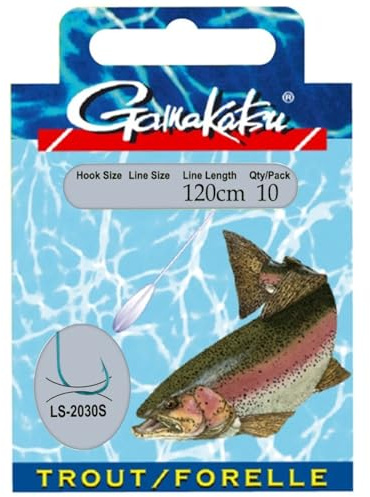 Gamakatsu Forelle Sbiro LS-2030 120cm Blau - 10 gebundene Angelhaken