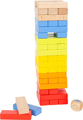 Small Foot 11692 Rainbow Wobbly Tower, motor activity toy, for ages 3+ years
