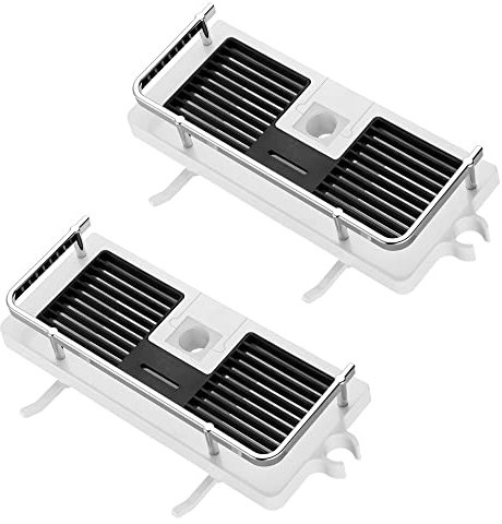 Hoomtaook Portasapone Doccia Senza Forare Portaoggetti Doccia Appendere Mensola per Doccia Staffe per Accessori Doccia Gancio per Soffione Adatto per binario [21mm-25mm] 2 Pezzi Bianco