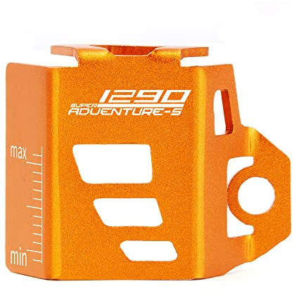 Modeer Kompatibel mit 1290 Super Adventure S 2016-2023 Motorrad Bremsflüssigkeitsbehälter hinten Schutzabdeckung Schutz 1290 adv 1290adv s 1290s Zubehör Farbe Orange